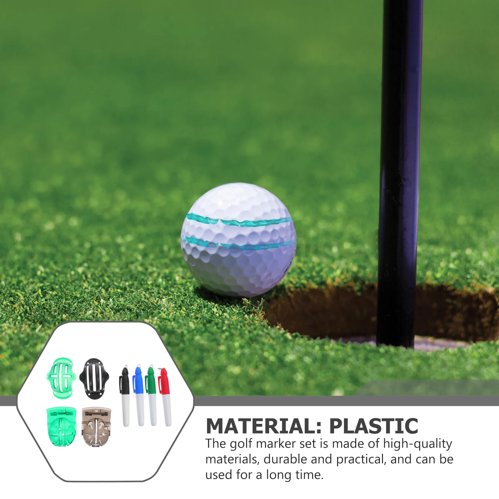 

1 set 1 Set Golf Alignment Tool Lightweight Slotted Design Durable Plastic Golfing Balls Marker Pen Line Drawer Supplies Kit For
