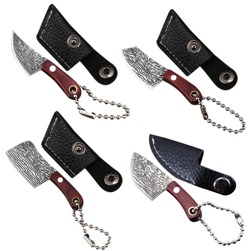 4pcs Mini Knife EDC Outdoor Kitchen Knife Sharp Meaning Money Knife Open Express Knife Pocket Cut Fruit Hanging Knife Gift