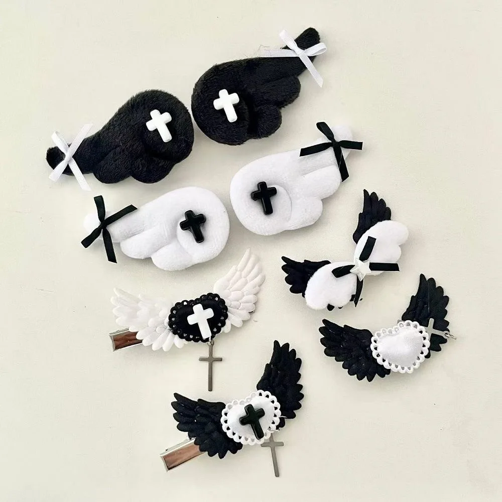 Women Handmade Devil Wing Hair Clip Y2K Girl Harajuku Gothic Subculture Accessories Punk Hair Clips Pins Hairpin Barrettes