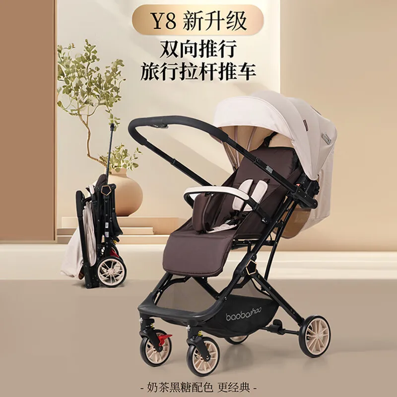 

Baby Stroller Can Sit or Lie Down for Sleeping Two-way Push Function Foldable High Landscape Walking Device for Children