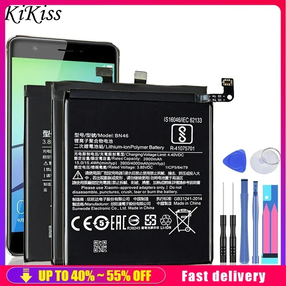 Mobile Phone Batteries For Xiaomi Redmi Note 3 3S 3X 4 4A 5 6 7 7A Plus 8 8A 8T 9 9A 9C 9S Pro Rechargeable Smartphone Battery