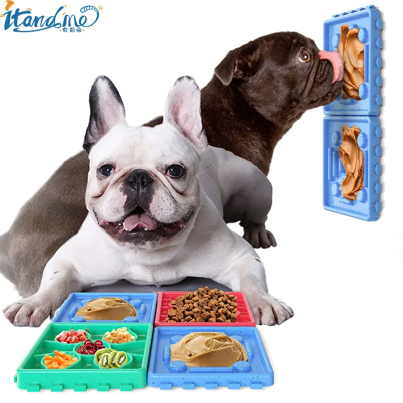 4pcs Lick Mat for Dogs  Slow Food Meal Toy With Suction Cup Dog Bathing Distraction Dog Sucker Food Training Pet Feeder Supplies