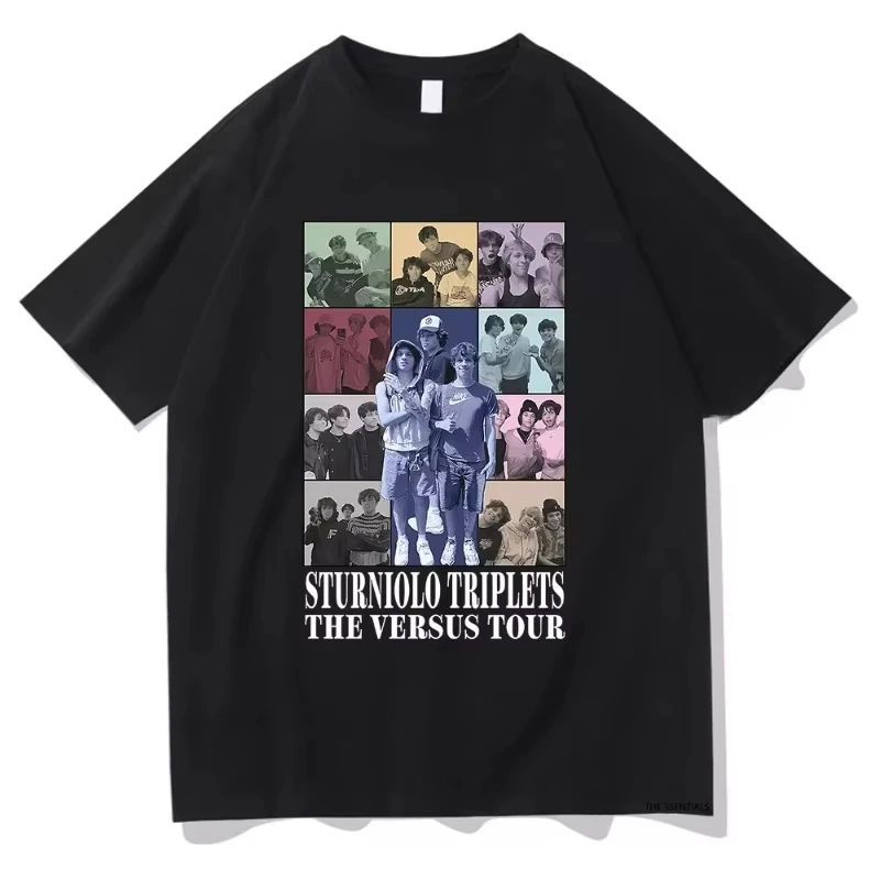 

Sturniolo Triplets The Eras Tour, забавная мужская и женская одежда, футболки унисекс в стиле хип-хоп, уличная одежда, хлопковые топы с графическим рисунком, Harajuku
