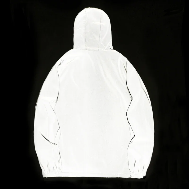 New Couple Night Reflective Clothing Solid Color Jacket Student Men Class Service Luminous Hip Hop Dancer Coats