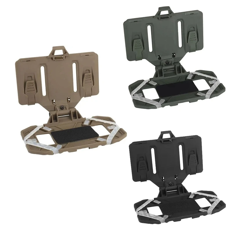 Airsoft Phone Plate Molle Carrier Outdoor Navigation Board, Quick Access Foldable Holder Vest Chest Mount Bracket