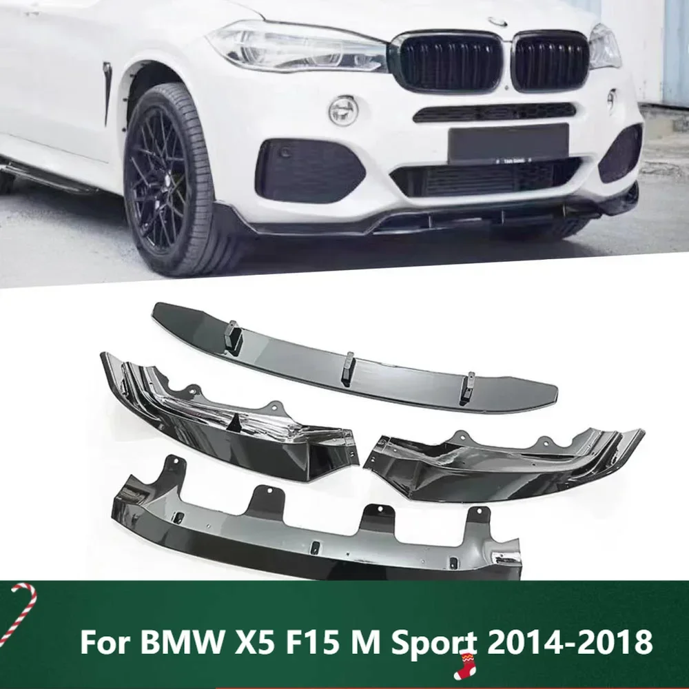 

New！For BMW X5 F15 M Sport 2014-2018 Car Front Bumper Spoiler Lip Lower Guard Blade Splitter Board MP Style