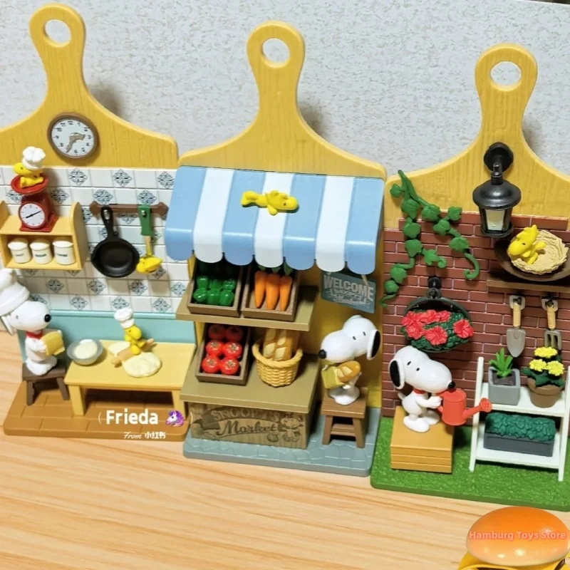 

Re-ment Snoopy Mini Wall-Mounted Cutting Board Scene Coffee Shop Diorama Figure Desktop Decor Snoopy Collectors