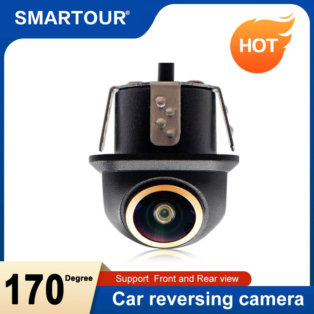 SMARTOUR 170 degrees HD Fisheye Lens Reversing Camera Car Front Side Camera Night Vision Auto Parking Assistance Backup Camera