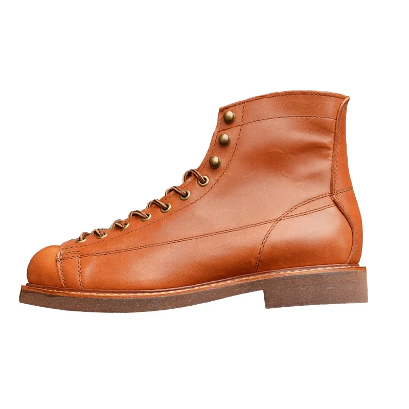 

Vintage Cow Leather Men Shoes Work Welted Dress Men Ankle Boots Motorcycle Boots mens