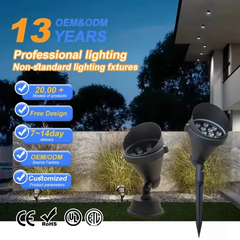 LED Flood Spotlight with IP65 Waterproof Aluminum Alloy Outdoor Light for Garden Yard
