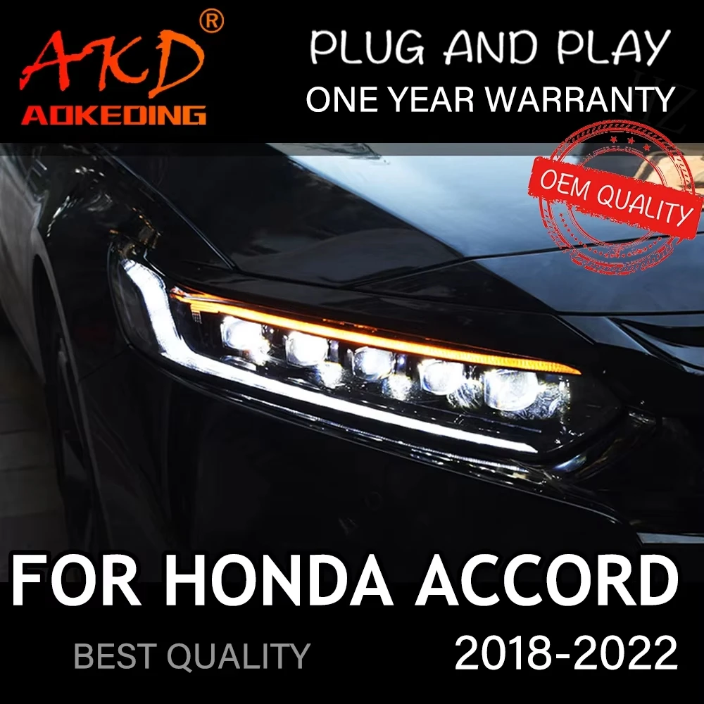 Headlight For Honda Accord G10 2018-2021 Car автомобильные товары LED DRL Hella 5 Xenon Lens Hid H7 Accord X Car Accessories