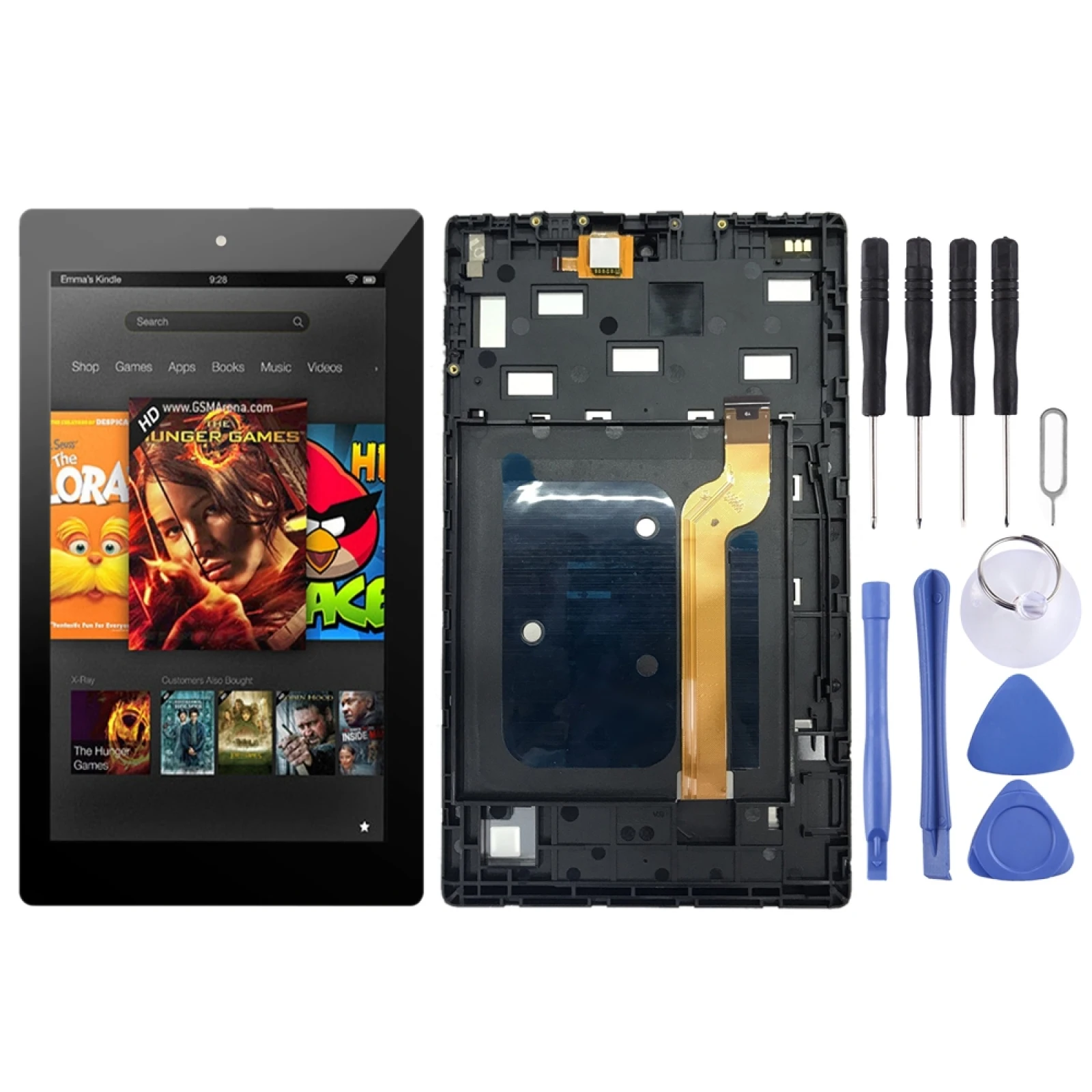 OEM LCD Screen for Amazon Kindle Fire HD 7 2019 9th M8S26G Digitizer Full Assembly with Frame