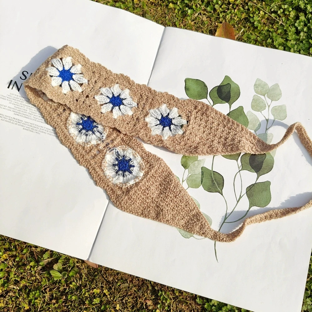 Вязаный крючком тюрбан со шнуровкой для мамы и девочек, винтажная повязка на голову, женская вязаная праздничная повязка на голову с цветочным принтом, аксессуары для волос