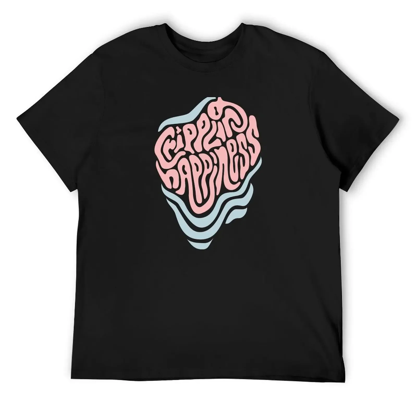 Crippling Happiness graphic in Blue and pink T-Shirt custom t shirt blanks mens vintage t shirts