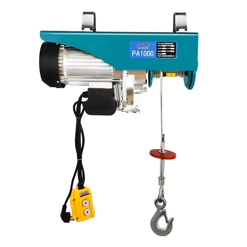 

380v fast miniature electric hoist remote control household small crane 1 ton hoist winch crane