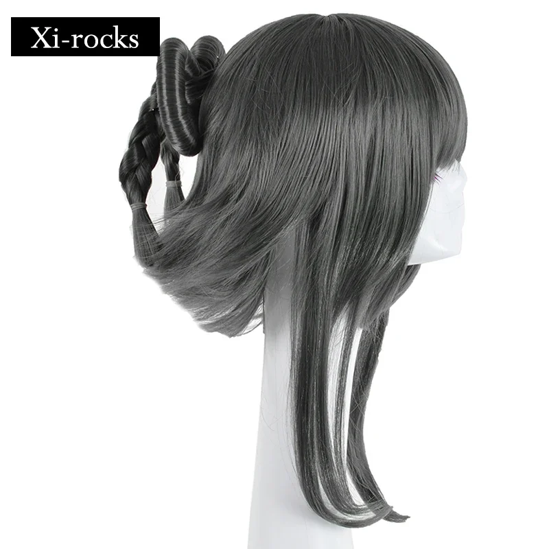 Grijze Lange Hittebestendige Synthetische Cosplay Pruik voor Vrouwen 3042 Xi.Rocks Vocaloid Anime Luo Tianyi Stijl Pin up Haar