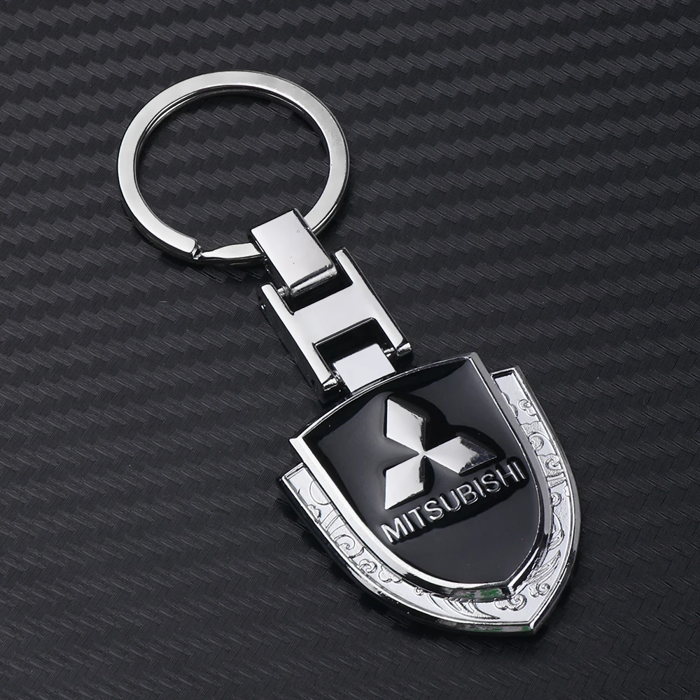 

1pc Car Keychain Shield Style Butler Home Keychain For Mitsubishi Ralliart Lancer Outlander Pajero ASX Galant Car Accessories