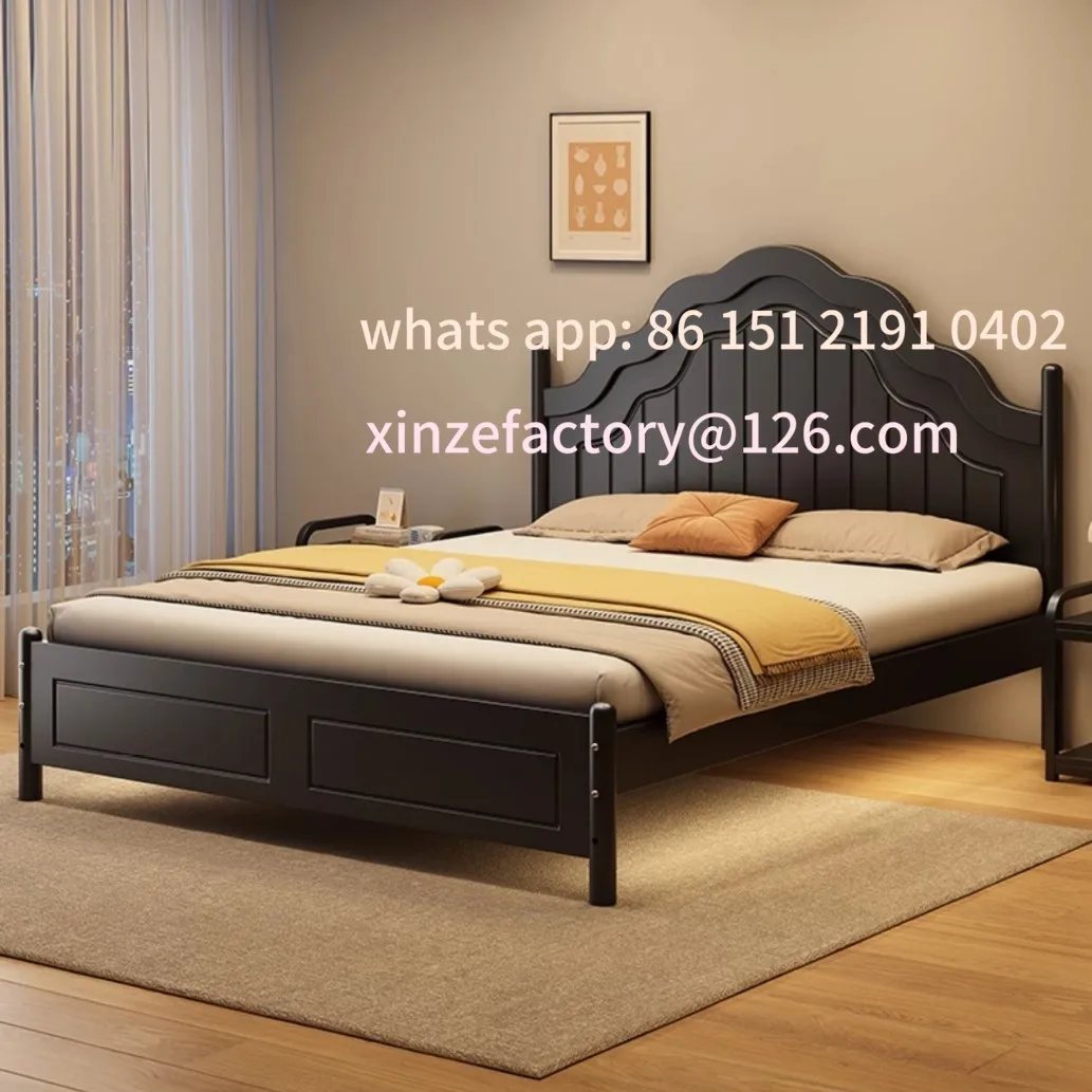 Customizable Wrought Iron Bed Double Modern Simple 1.5m French Thickened Solid Single Iron Bed bedroom furniture