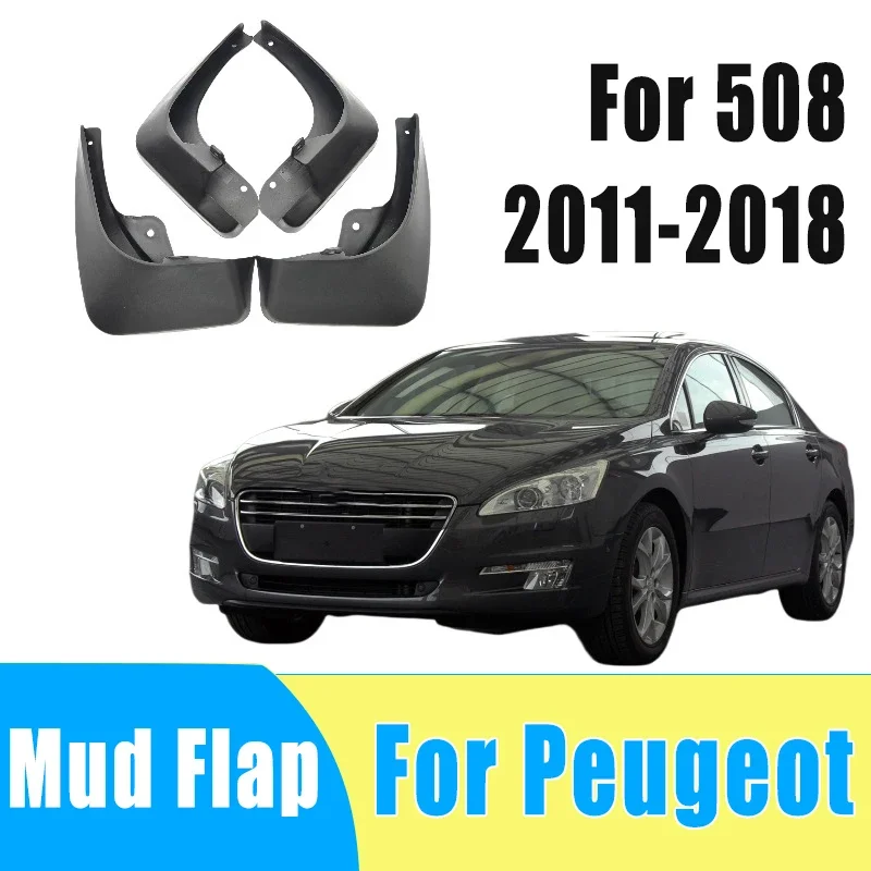 

4pcs Automotive Tire Mudguard Waterproof Prevent Mud Splashing Car Mud Flap Fender Trim Accessories For Peugeot 508 2011-2018