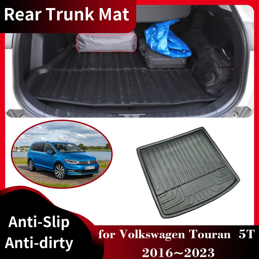 

Car Rear Trunk Mat for Volkswagen VW Touran 5T 2016~2023 Waterproof Custom Luggage Liner Tray Pad Boot Carg Cover Accessories