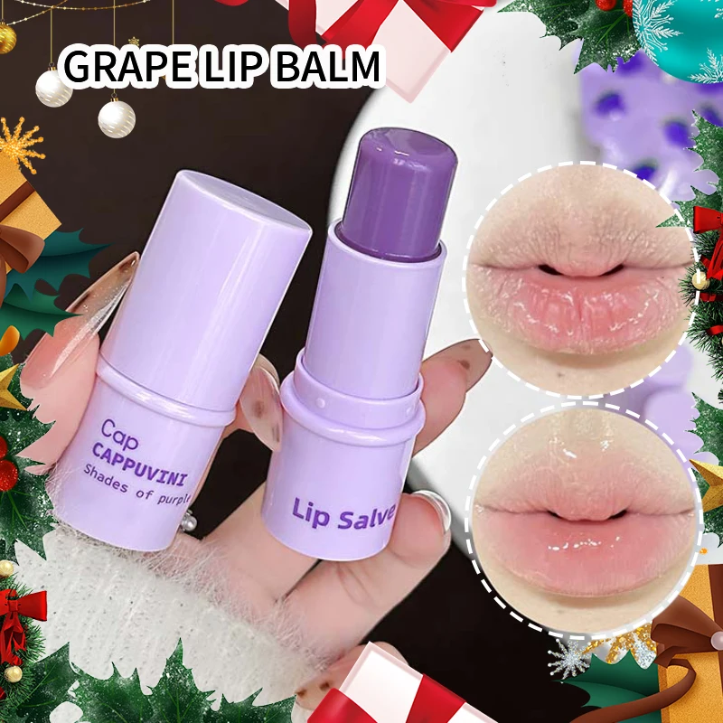 

Cappuvini Grape Lip Balm Solid Color Moisturizing Hydration Student-Friendly Affordable Lip Care Fall/Winter Anti-Cracking Essential Item