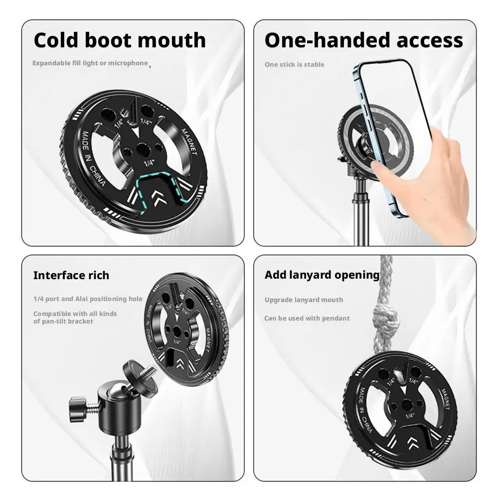 

Magnetic Phone Holder for Magsafe To 1/4'' Tripod Mount Adapter for Iphone Smartphone Phone Tripod Mount