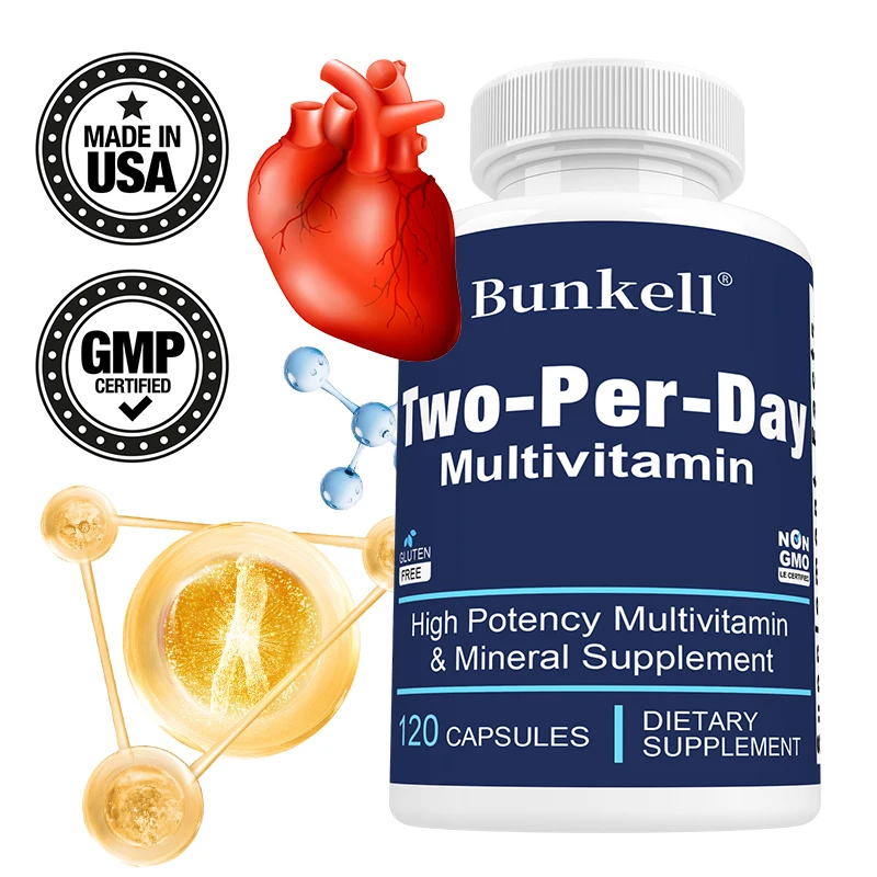 Two-Day Multivitamins – Healthy Daily Vitamin and Mineral Supplement – Supports Bone Density, Brain, Heart, Immune Health