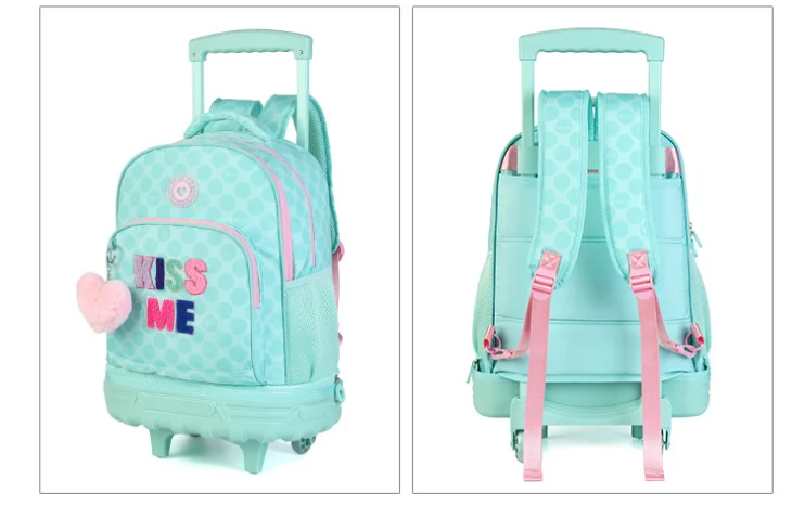 حقيبة سفر للأطفال بعجلات مدرسية حقيبة ظهر بعجلات للفتيات حقيبة ظهر مدرسية بعجلات للسفر للفتيات #5