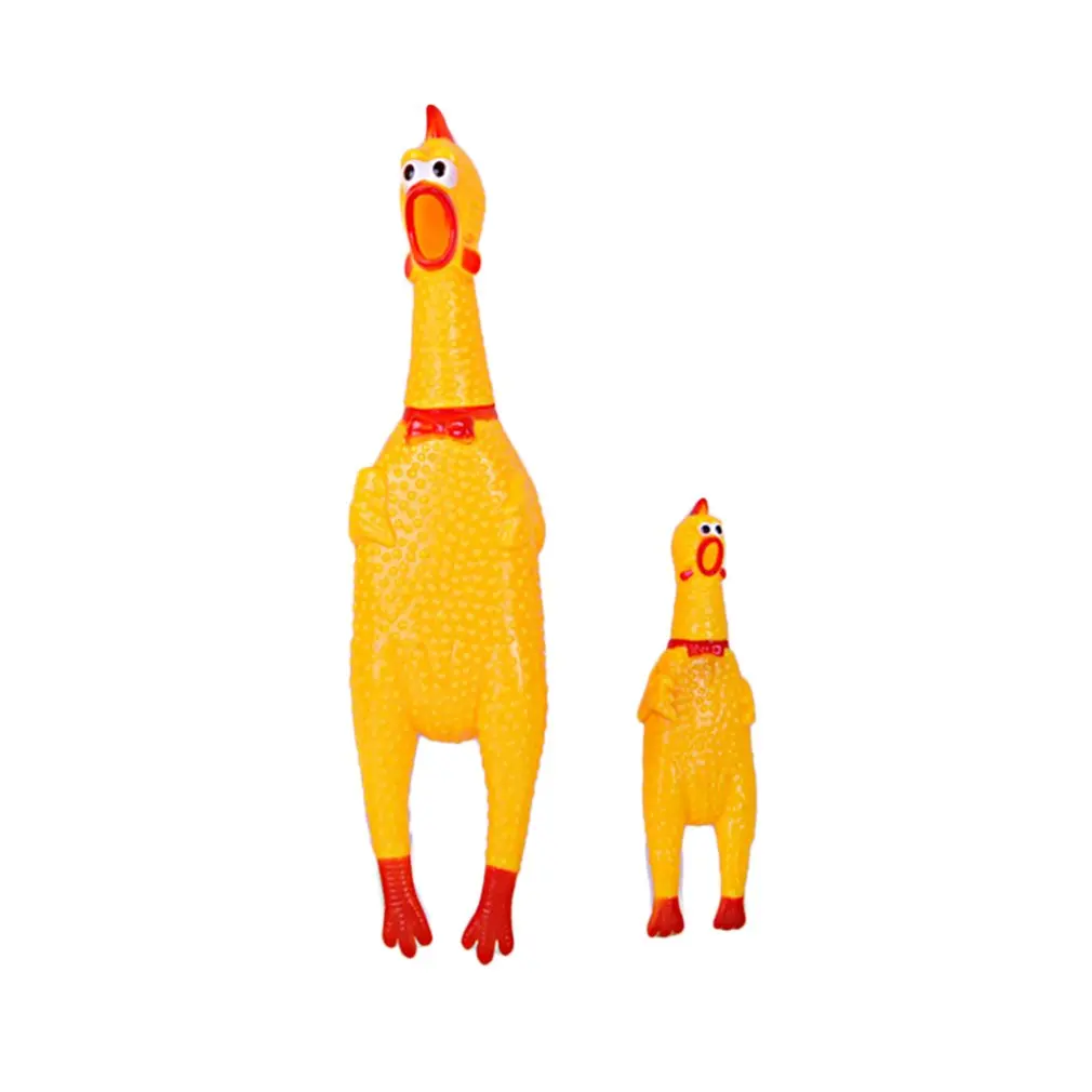 1PC S/M Funny Pet Toy Sets Squawking Rooster Screaming Rubber Chicken Pet Dog Toys Attractive Dog Cat Puppy Sound Molar Chew Toy