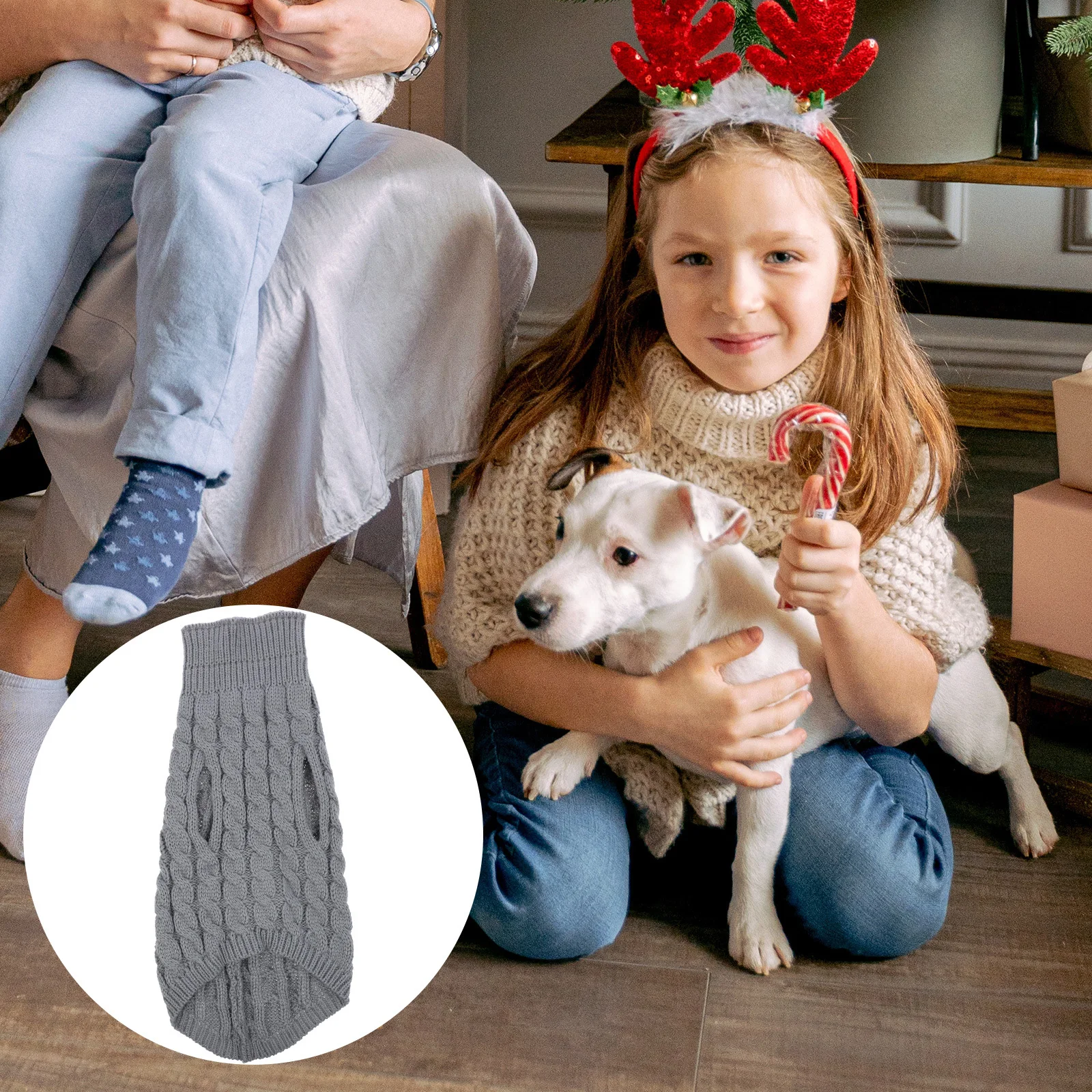

Sweater Thin Pet Clothes For Puppy Walking Jogging Christmas Birthday Dog Sweater Party Grey Size Dog Clothes L