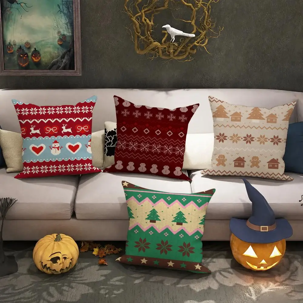 Christmas spirit Cushion Cover Halloween decoration trick or treat cushion cover, ghost, pumpkin head, bat decoration