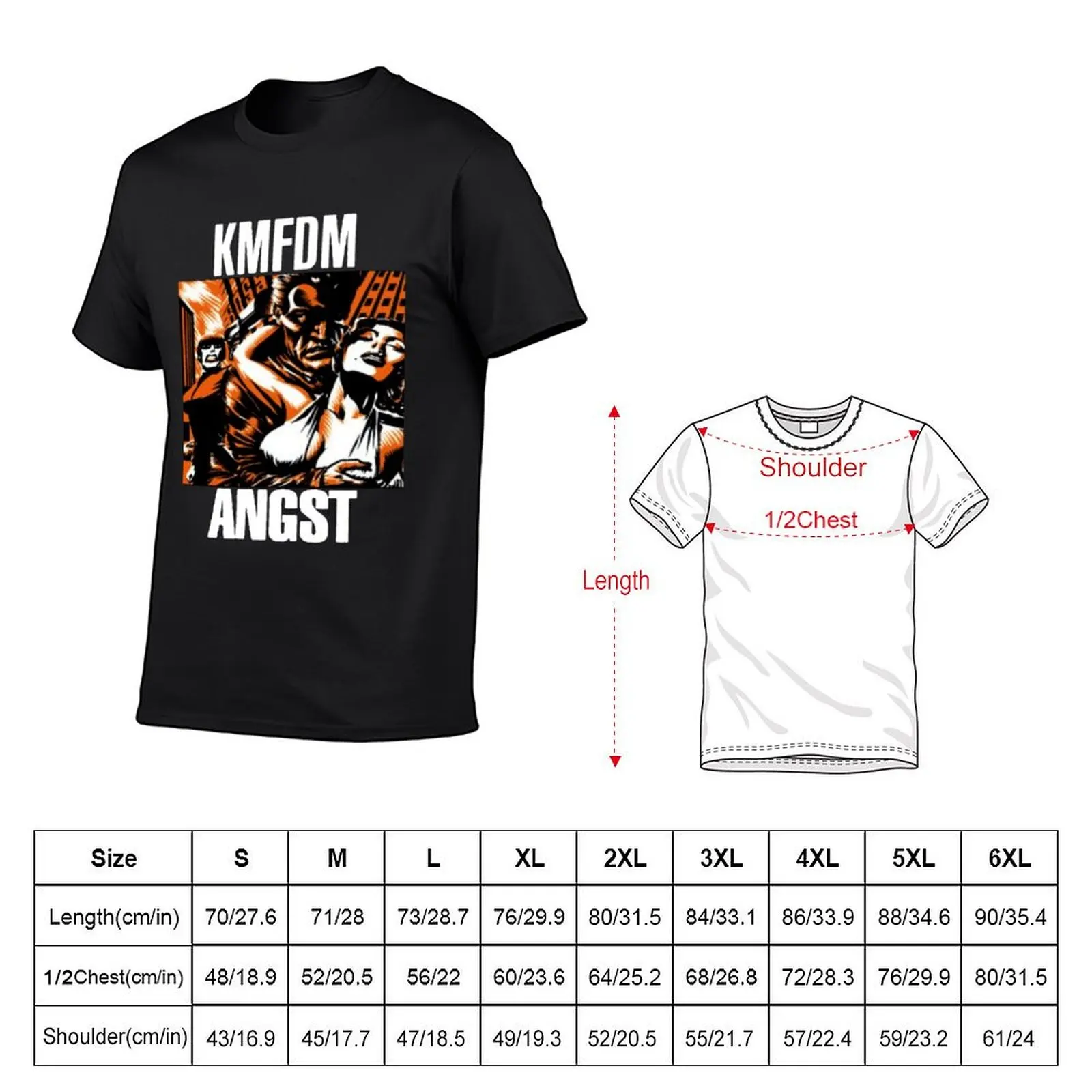 KMFDM ANGST T-Shirt quick-drying aesthetic clothes clothing for men