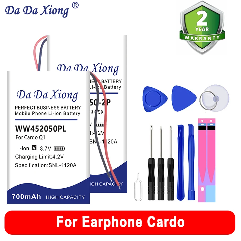 High Quality H452050 WW452050PL WW452050-2P Replace Battery For Earphone Cardo Multiset Rider Q1 Q2 Q3 G4 G9 G9X Pro + Tool