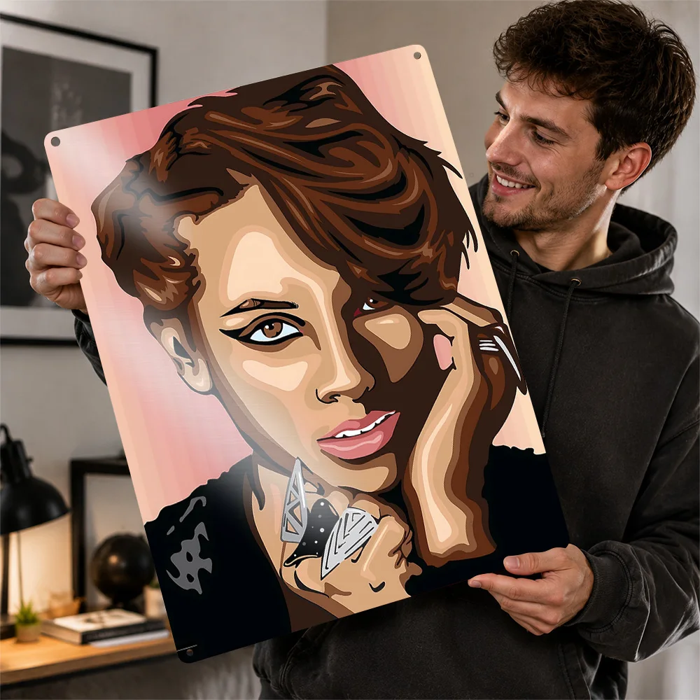 Alicia Keys Portrait Metal Poster Perfect Gift for Fans Lovers Personalized Wall Art Metal Sign for Vintage Retro Decoration