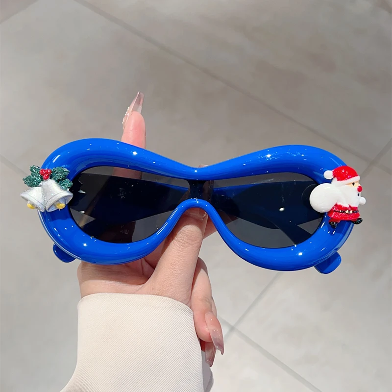 KAMMPT New Fashion Christmas Cartoon Shades Women's Original Brand Design Party Prop Sunglasses Trendy Festival Sun Glasses