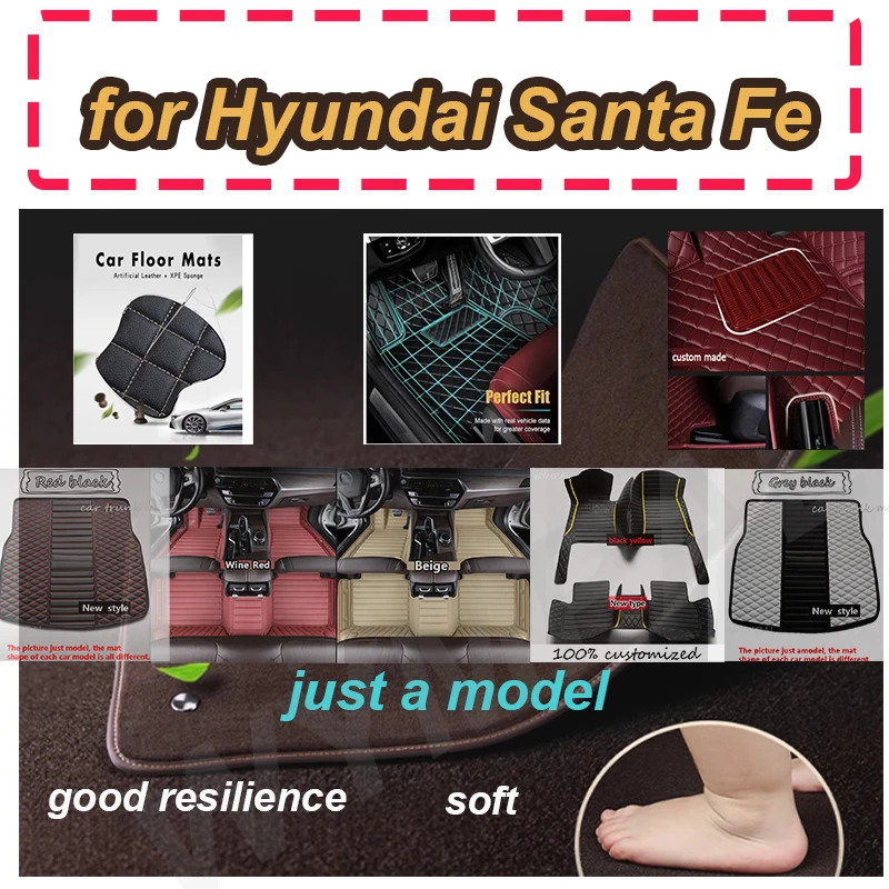 

LUXURY Car floor mats for Hyundai Santa Fe (FIVE SEAT) 2010 2011 2012 Car Floor Mats Custom auto foot Pads