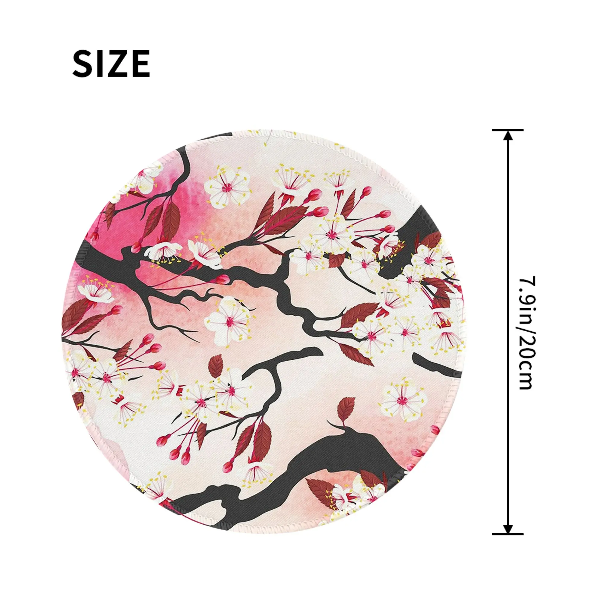 Blooming Sakura Branch Cherry Blossom Japanese Flower Mouse Pad Computer Keyboard Mouse Mat PC Laptop Desk Mat Office Table Mats