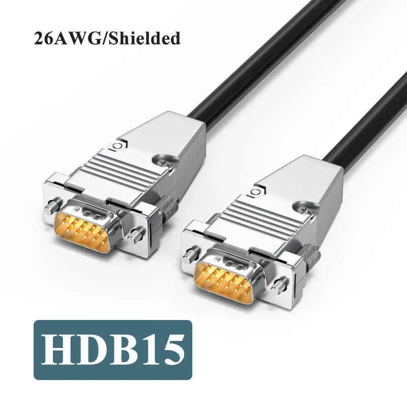 

Metal DB15 Extension Line 3 Row15 Pin Data Cable Male to Female 26AWG HDB15 Connection Wire for CNC Machine Tool Communication