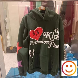 KIDS Turned Out Fine Kanye West Hoodie Fleece Men Women Red Heart Stars Sun Smile Face Graphic Hoody Kids See Ghost Pullover