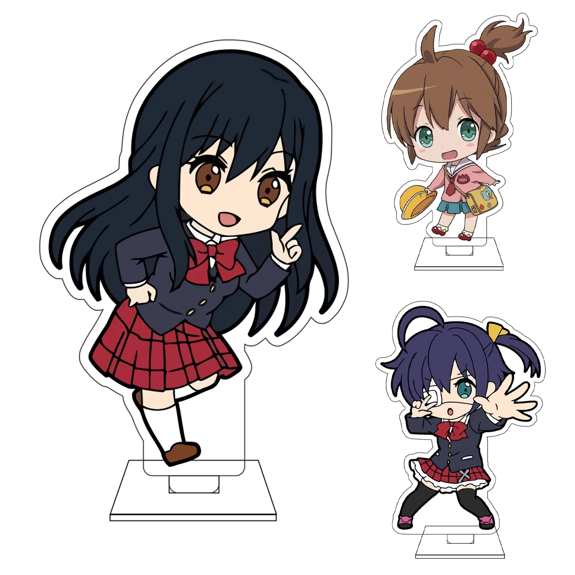 10CM Anime Take On Me- Love Cosplay Niedliche Acryl-Figur Standplatte Nibutani Shinka Takanashi Rikka Ornamente Geschenke