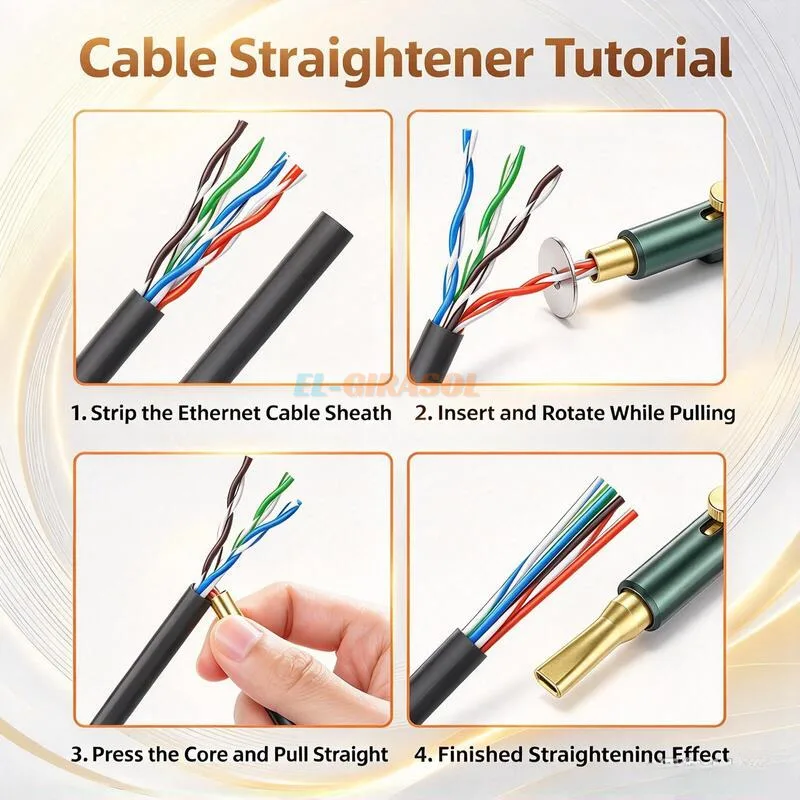 Network Cable Straightener Loosening Tool for Cat5 Cat6 Twisted Pair Cable Ethernet Wire Untwisting Tool