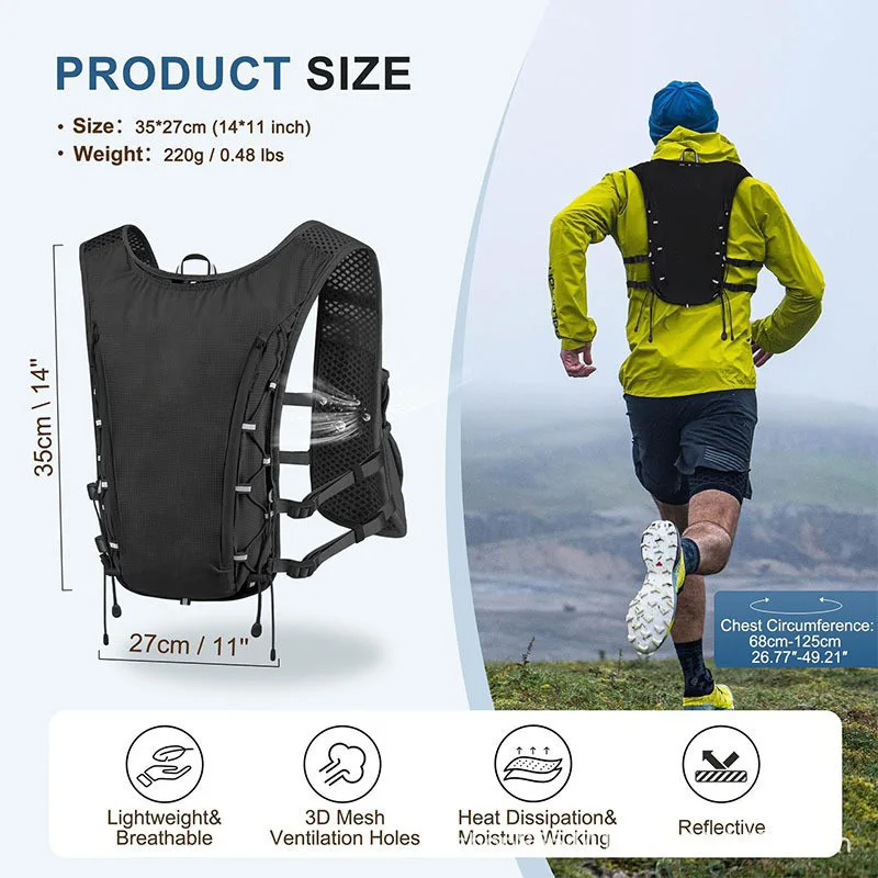 Hydration vest, cross-country backpack, running gear for men and women, outdoor competitive running, mountaineering equipment