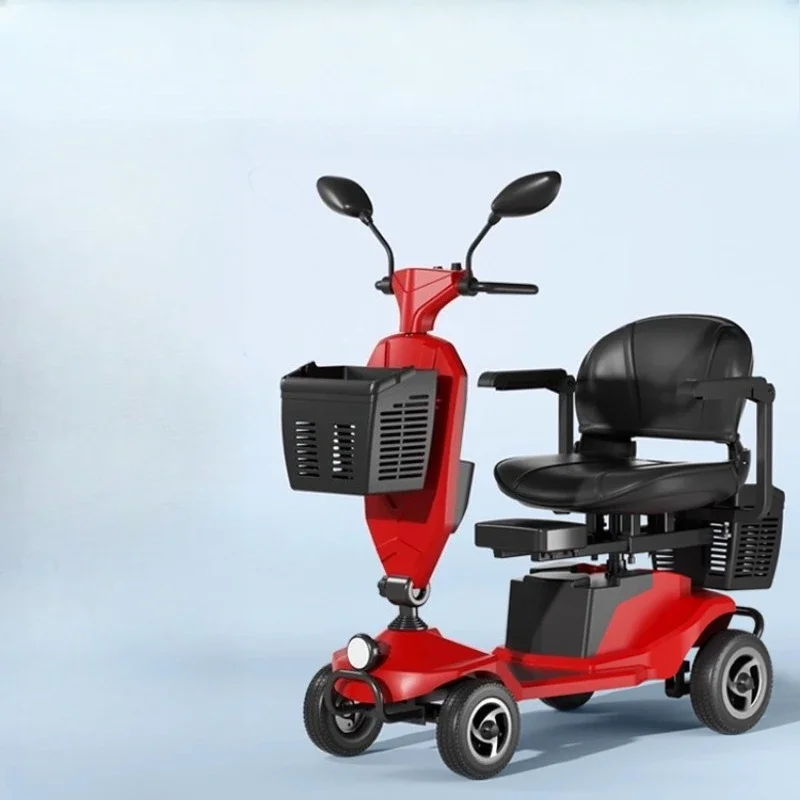 

Four-wheel double battery car for elderly scooters