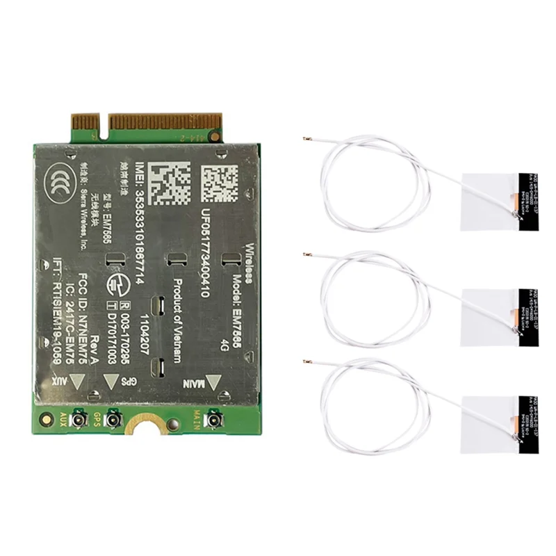 Ingenious-EM7565 4G LTE Module+ 3X Antenna CAT-12 600Mbps CBRS NGFF Module For Laptop Wireless Module Cat12