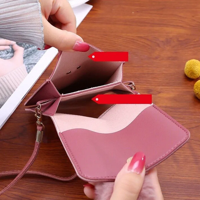 Cute Cartoon Pattern Touch-Screen Phone Bag for Women - Slim Transparent Crossbody Bag Mini Shoulder Pouch Wallet view 5