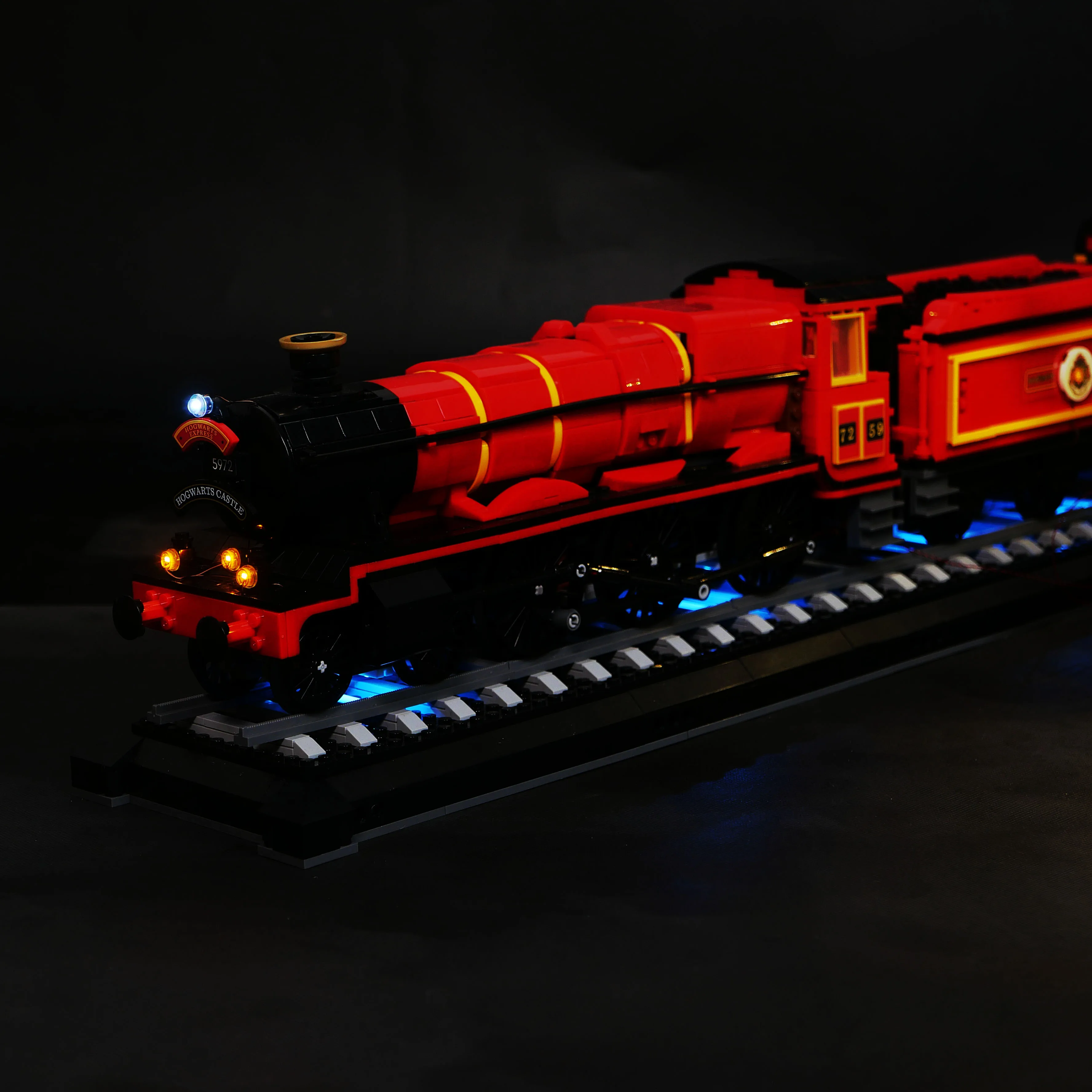 DIY LED Light Kit Magic Express Train LED Kit Remote Light Set for 76405 Steam Locomotive Model (Lights Only)