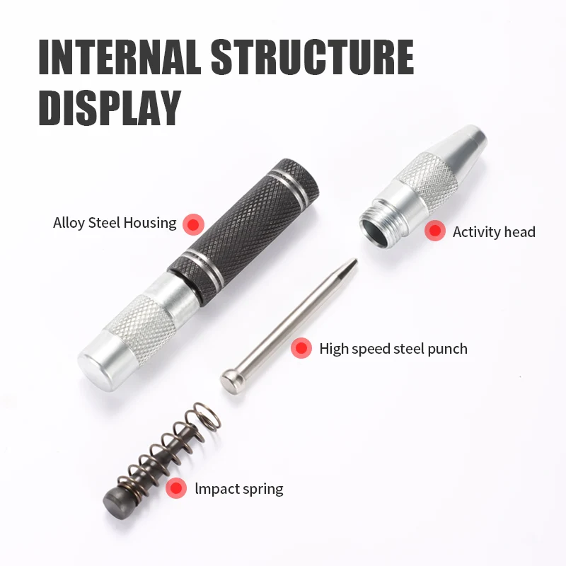 Automatic Center Punch Automatic Metal Punch Tool Woodworking Tool Loaded Marker Wood Chisel Hand Drill Drills Locator Drill Bit