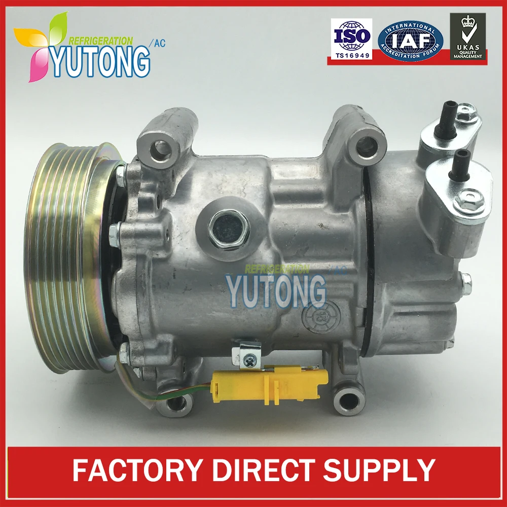 SD6V12 AC Compressor for PEUGEOT 206 307 CITROEN Berlingo Xsara C2 C3 9655191680 9684480480 SD1438 SD1439 SD1430 SD1449 SD1450