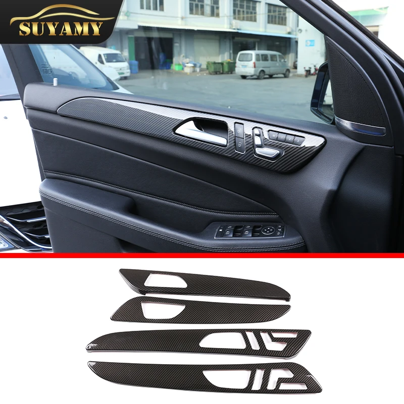 

4 Pcs For Mercedes Benz ML GL GLE GLS Class 320 400 2013-2019 ABS Car Interior Door Decoration Panel Cover Trim Auto Accessories