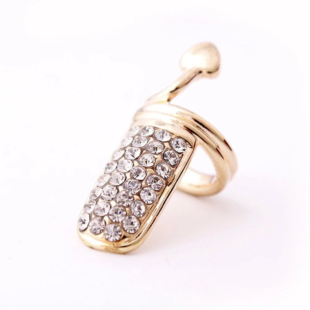 

2Pcs Lightweight Heart Nail Rings Durable Fashion Finger Rings Nail Art Decoration Rhinestone Cosplay Accessories for Women